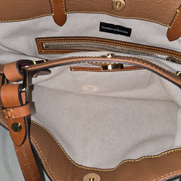 Dooney & Bourke Sloan Pebble Leather Tote – Saddle Tan – Gold Hardware - Picture 3 of 9